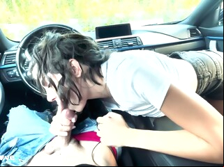 amateur Xxx Video Beautiful Girl Sucks Big Dick From Your Point Of View In The Car - Driving Lessons big cock