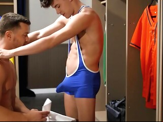twink MEN - Drake Von Bends His Coach Johnny Donovan To Pound Him Doggystyle Then Makes Him Ride His Cock bareback